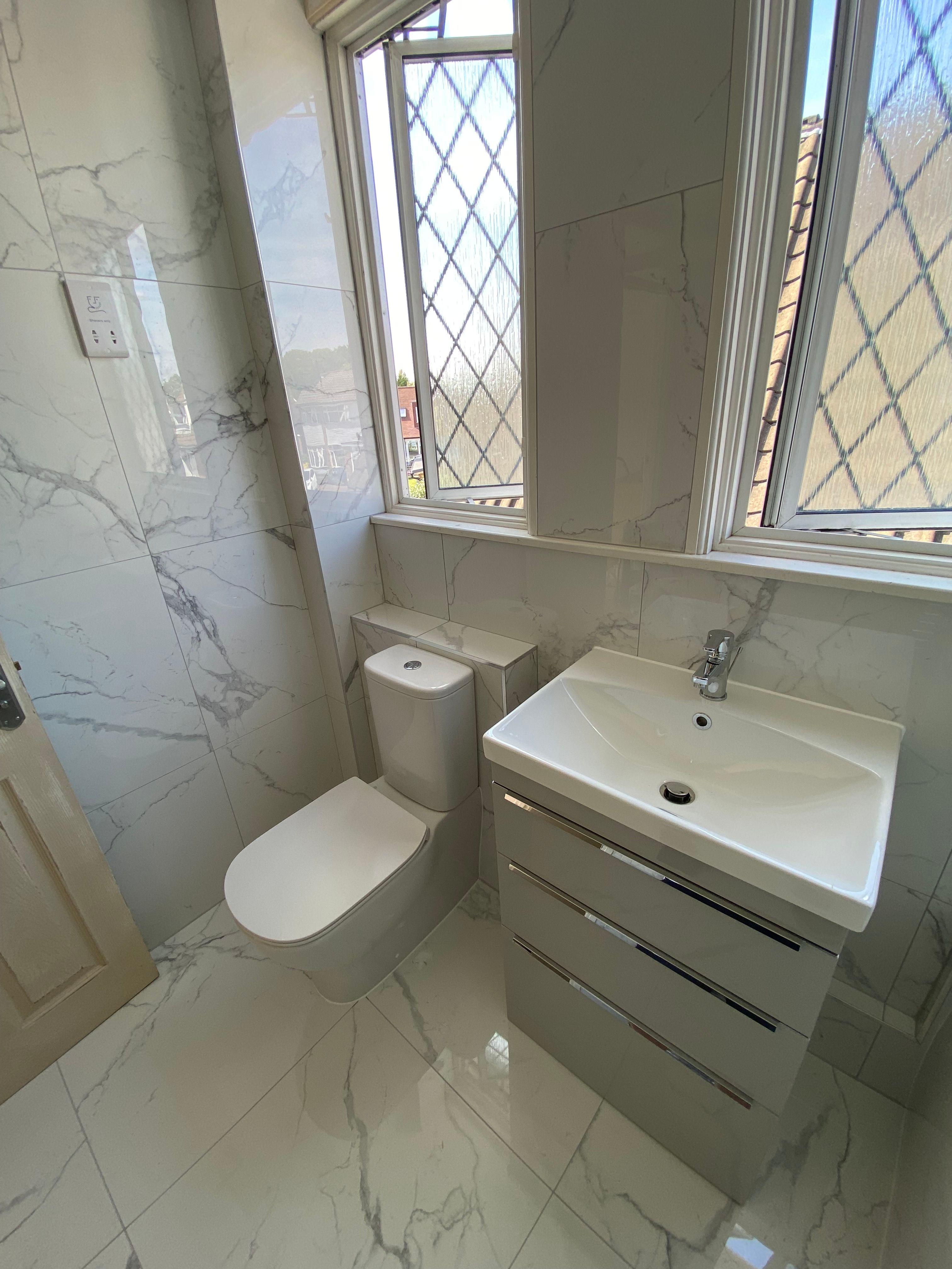 Bathroom fitted by LH Plumbing & Heating.
